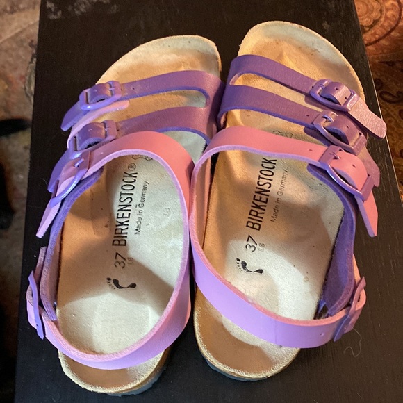 Sandals Birkenstock 4 straps violet pink. 37 made in Germany - Picture 5 of 7